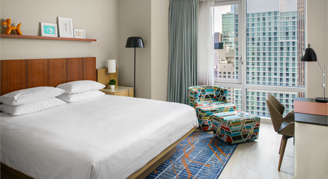 Image of a single bed in a City-View Room.