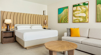 Image of a single bed in a Palace Ocean-View Room.