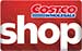 Red card featuring the Costco Wholesale logo with the word “shop” in white, bold lowercase letters.