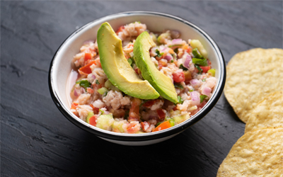 Bowl of ceviche