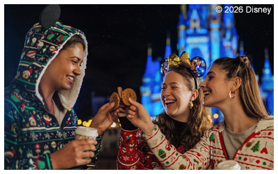 Photo of three teenage girls with cookies and cocoa.