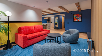 Image of a living area in a One-Bedroom Sketch Suite.