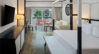 The Ocean Blue & Sand resort Elegance Pool-View Single Junior Suite.