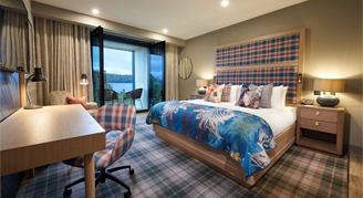 Loch View bedroom with a balcony