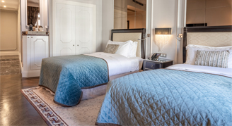 Image of two beds in a City-View Classic Room.