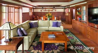 Image of the living area of a Two-Bedroom Arroyo Suite.