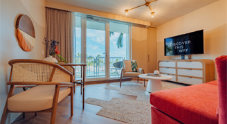 Image of a living area in an Ocean Suite.