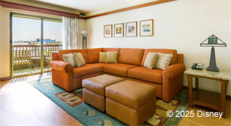 Image of the living area of a Three-Bedroom Suite.