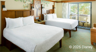 Image of two beds in a Premium Pool-View Room.