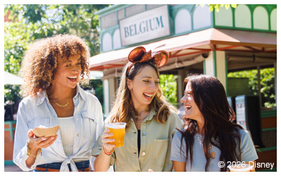 A view of friends travelers laughing together.