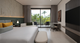 Photo of Tropical-View Room with one king bed.