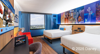 Images of two beds in a Standard-View Room.