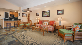 Oceanside One-Bedroom Suite living room.