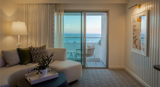 The 720 Oceanfront Room with Balcony - One King Bed