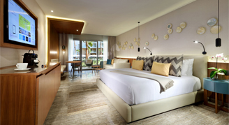 Image of a single bed in a Junior Suite Ocean-View.