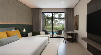 Photo of Tropical-View Room with Plunge Pool and one king bed.