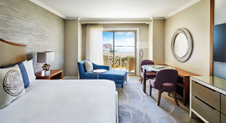 Photo of Marine-View Room with one king bed.