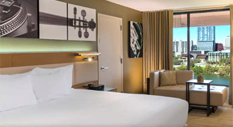 Image of a single bed in a Lake-View Room.