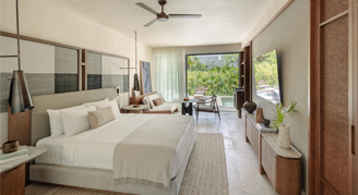 Image of a single bed in a Lagoon Area Room.