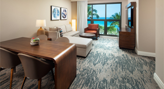 Image of a single bed in a Premier Ocean-View Suite.