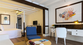 The Ocean Blue & Sand resort Pool-View Single Junior Suite.