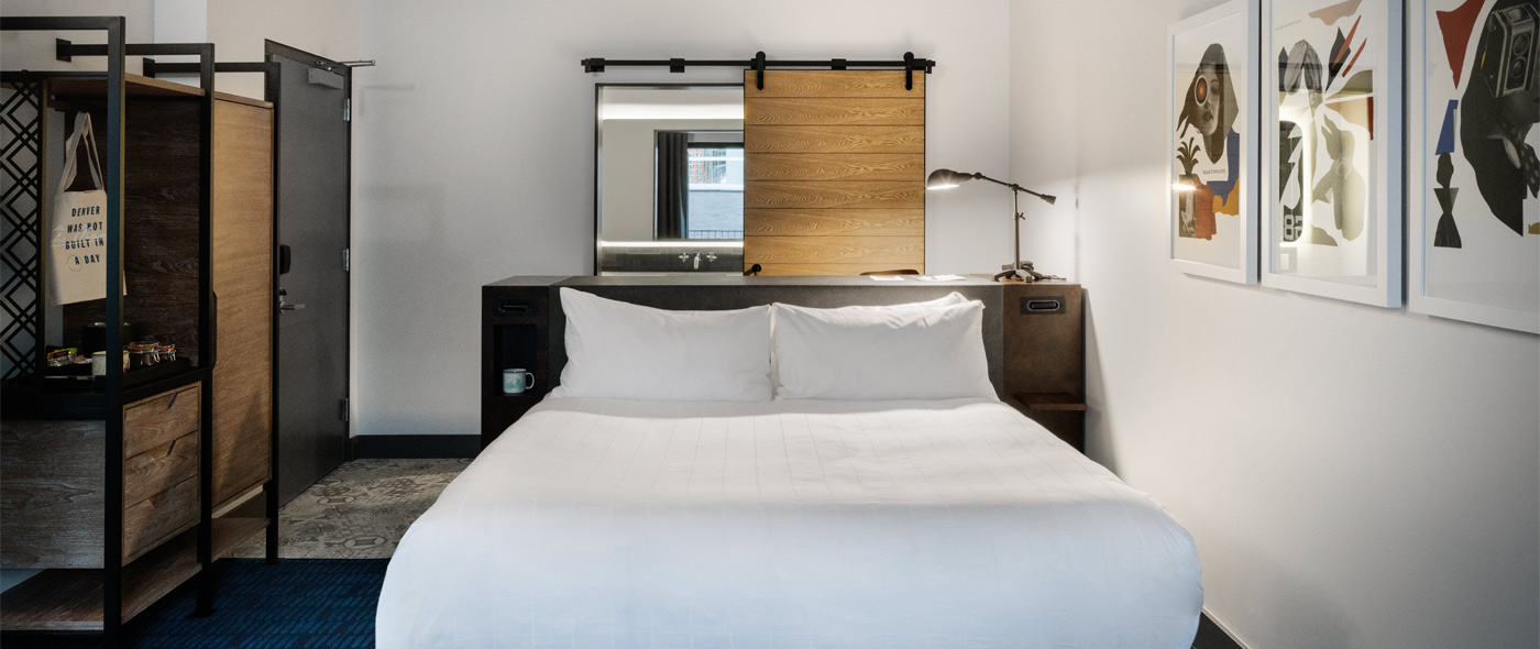 Hotel room at The Maven Hotel at Dairy Block