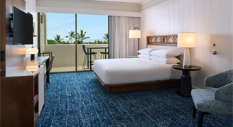 A newly renovated guest room at the OUTRIGGER Kona Resort and Spa. 