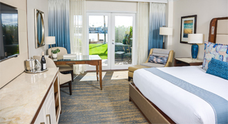 Image of a single bed in a Beachfront Room.