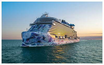 Image is of a cruise ship