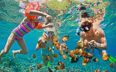 Family snorkeling