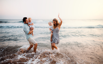 Family in Surf