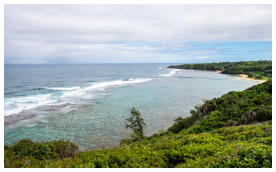 Aerial view of Pilaa Beach, 