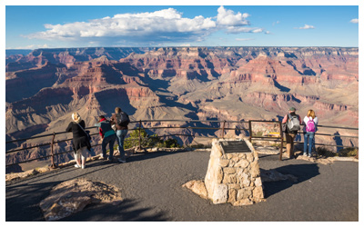 Visitors overlooking the Grand Canyon