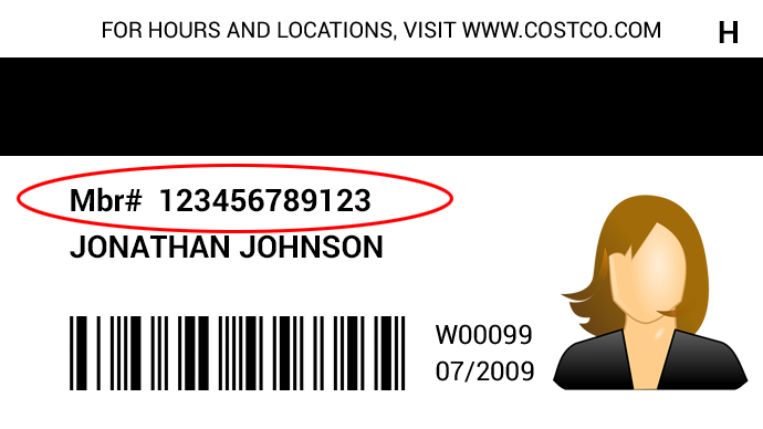 Costco Membership Card Example