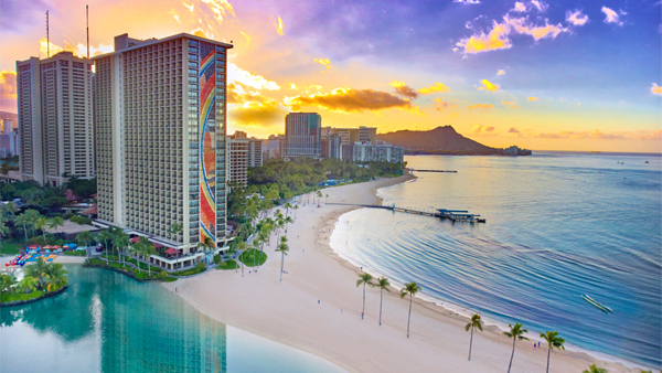 Hilton Hawaiian Village, Waikiki, Honolulu, Oahu, Hawaii Stock