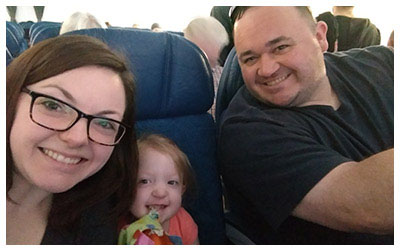 Happy Family on Airplane.